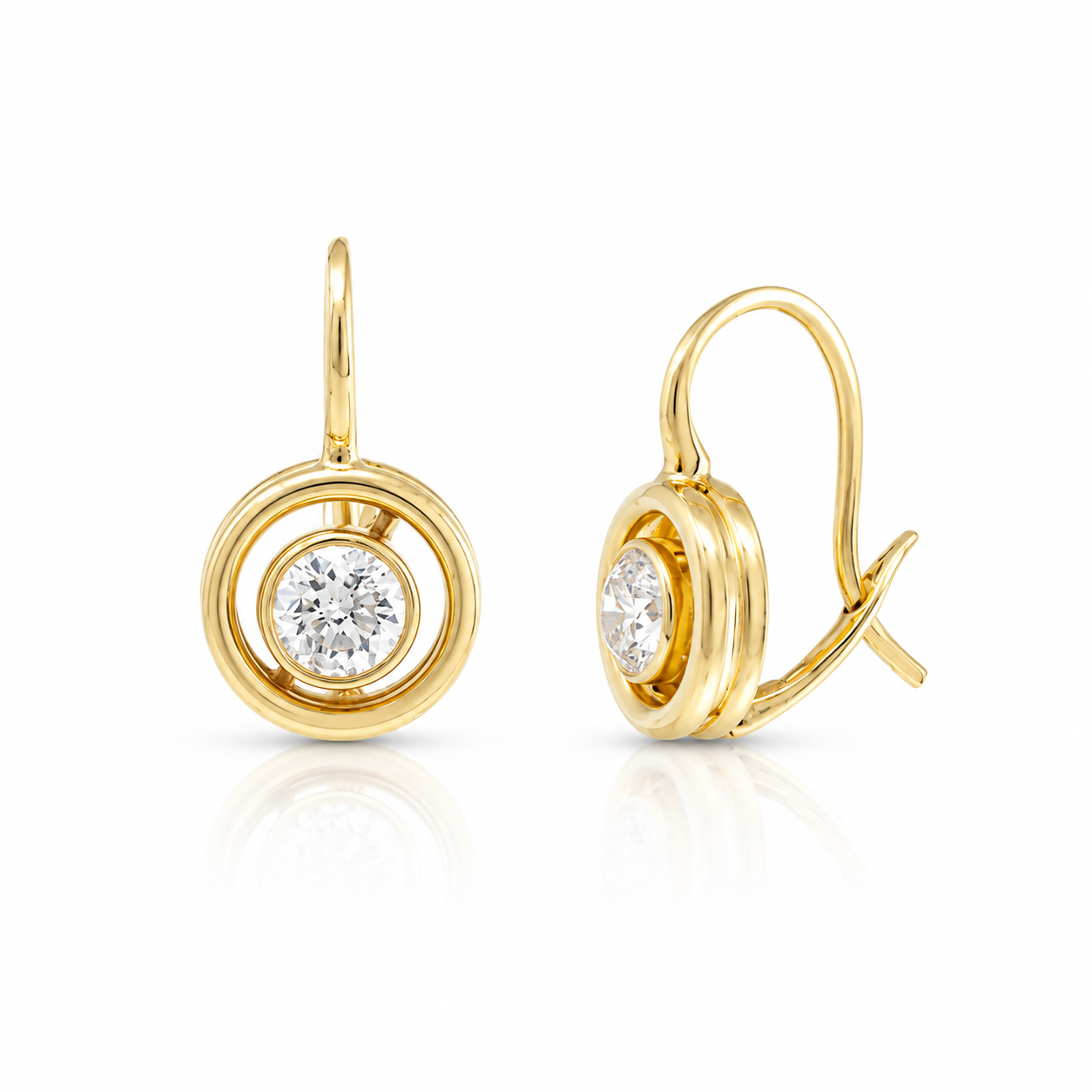 Shadow Max Round Diamond Drop Earrings