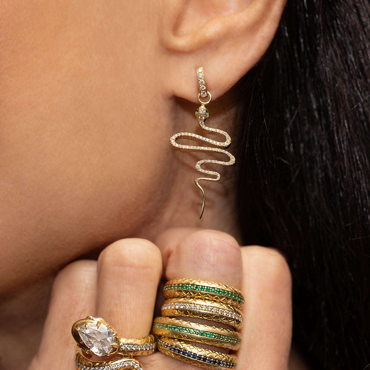 Zig Zag Snake Earrings