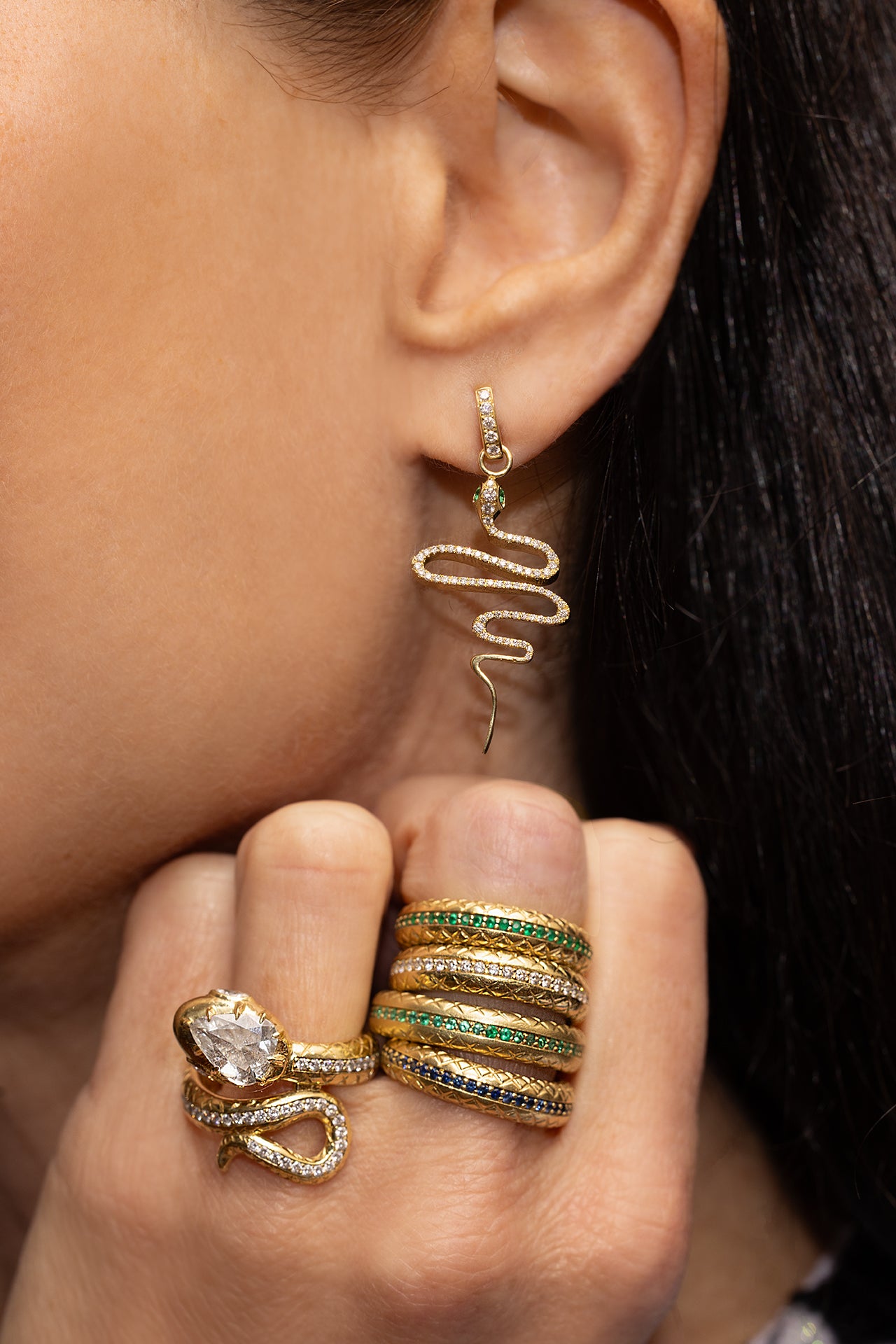 Zig Zag Snake Earrings