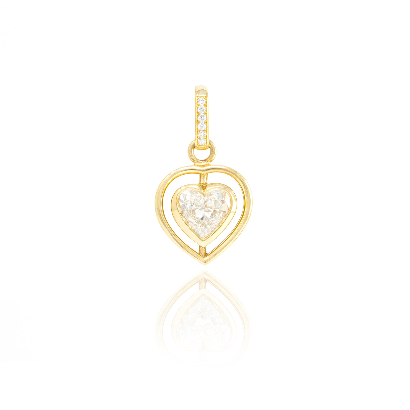 Diamond Shadow Heart Charm