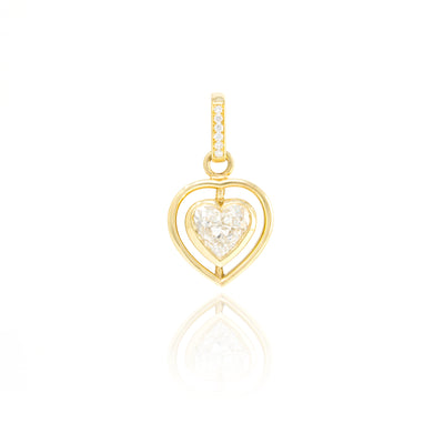 Diamond Shadow Heart Charm