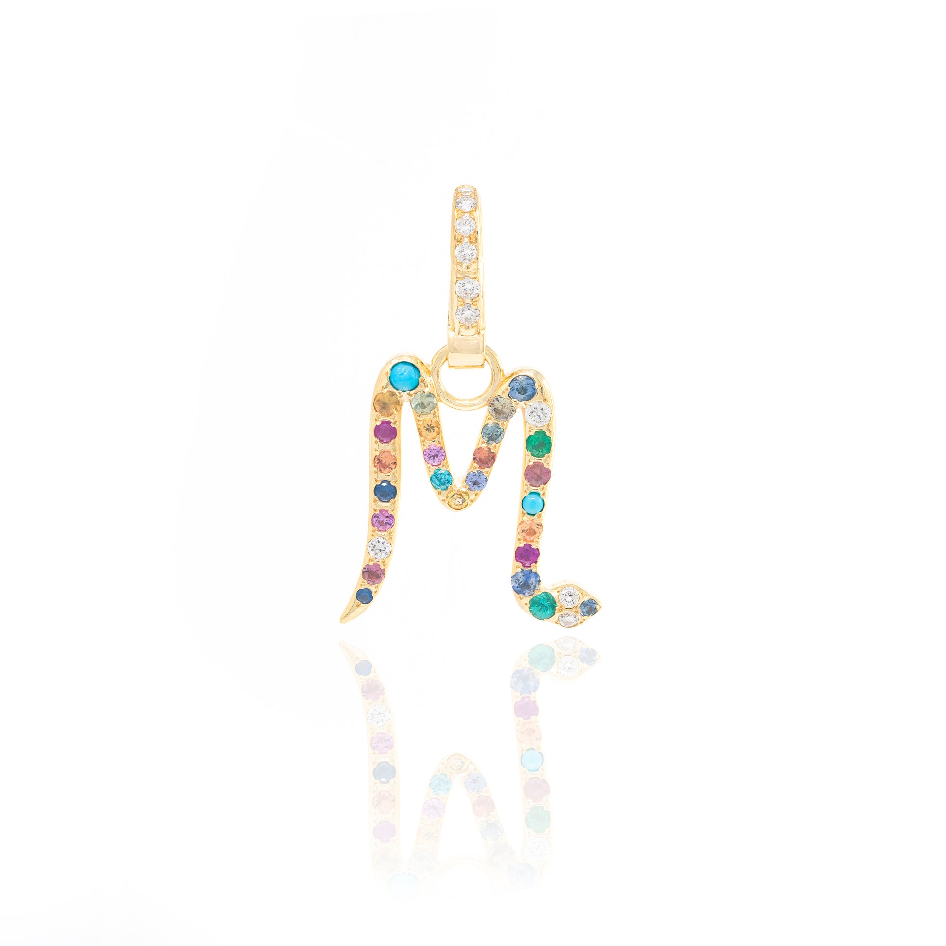 Rainbow Snake Initial Charm