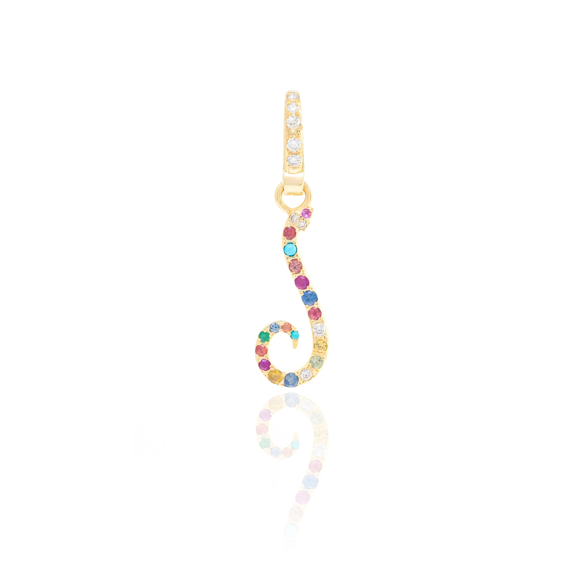 Rainbow Snake Initial Charm