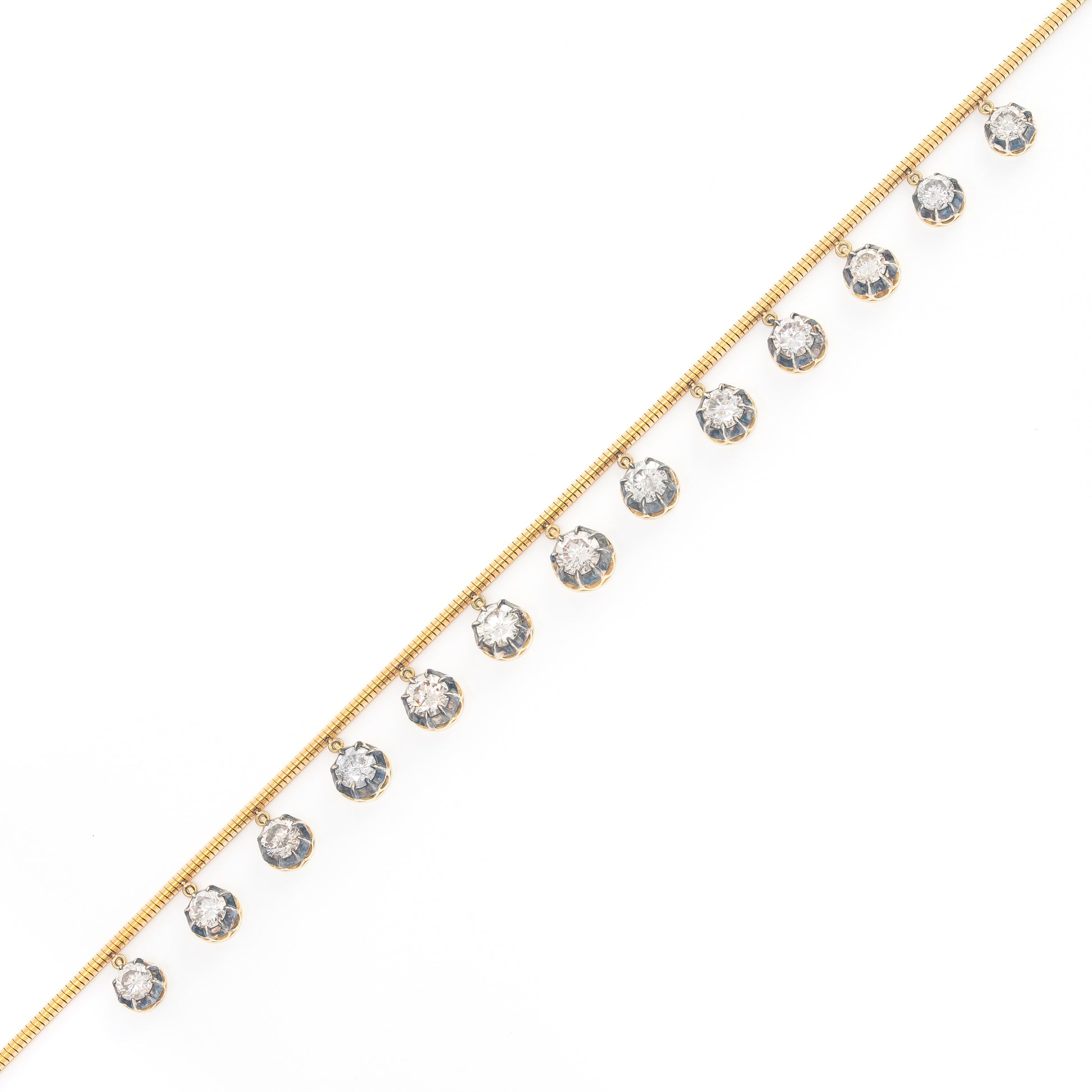 Blackened Diamond Fringe Necklace