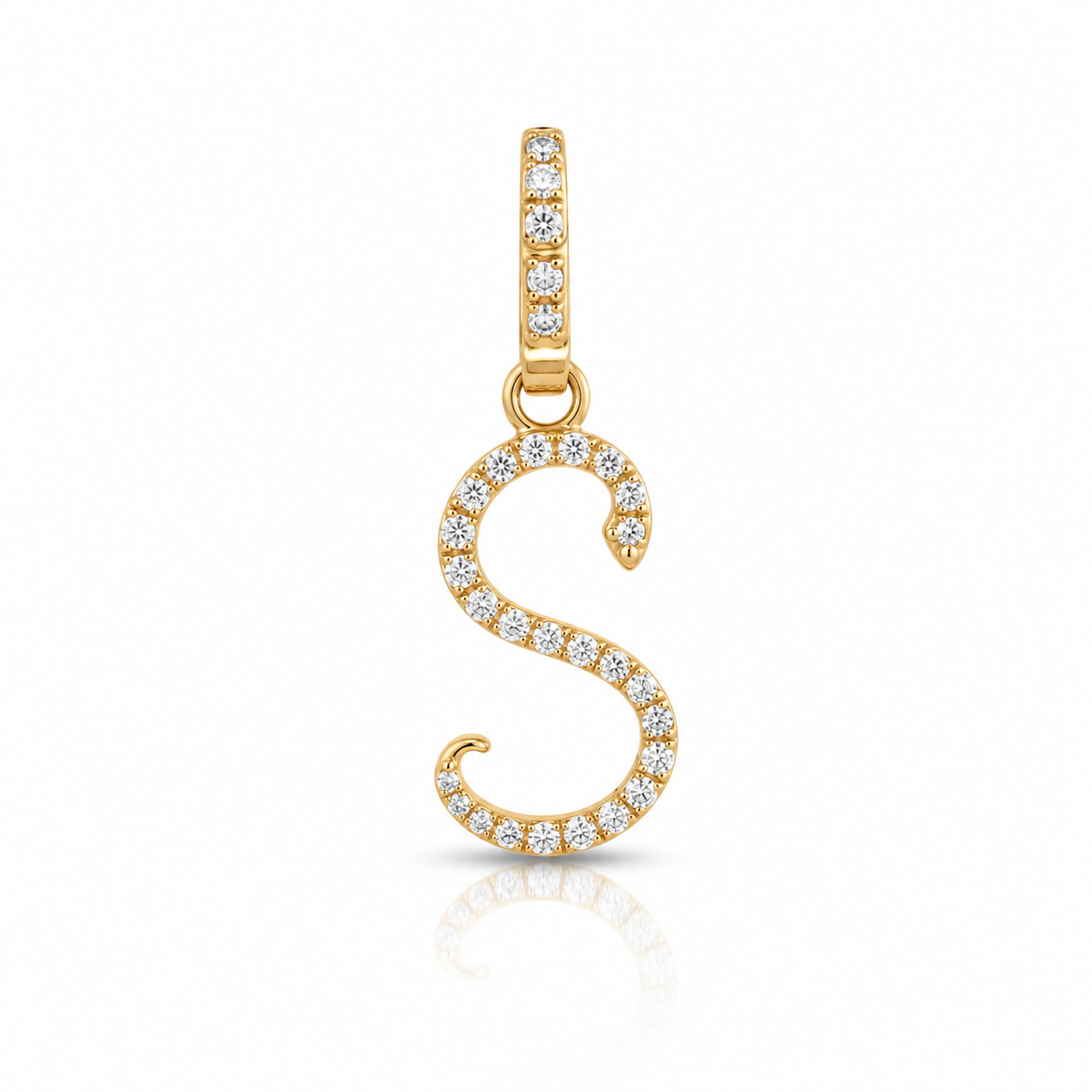 Diamond Snake Initial Charm