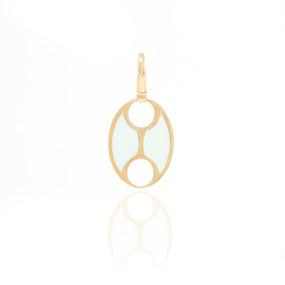Gold and Carved Stone Mariner Link Charm