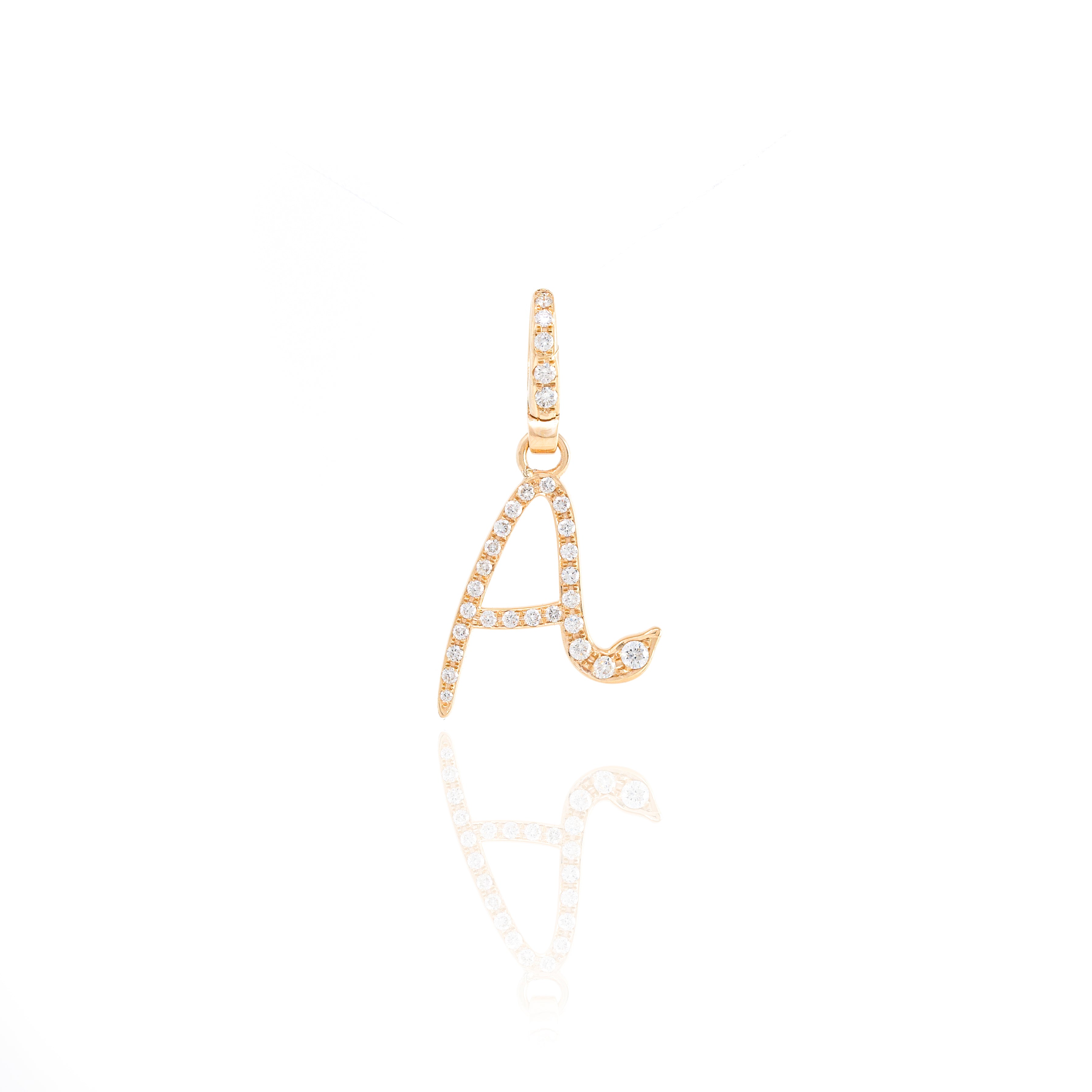 Diamond Snake Initial Charm
