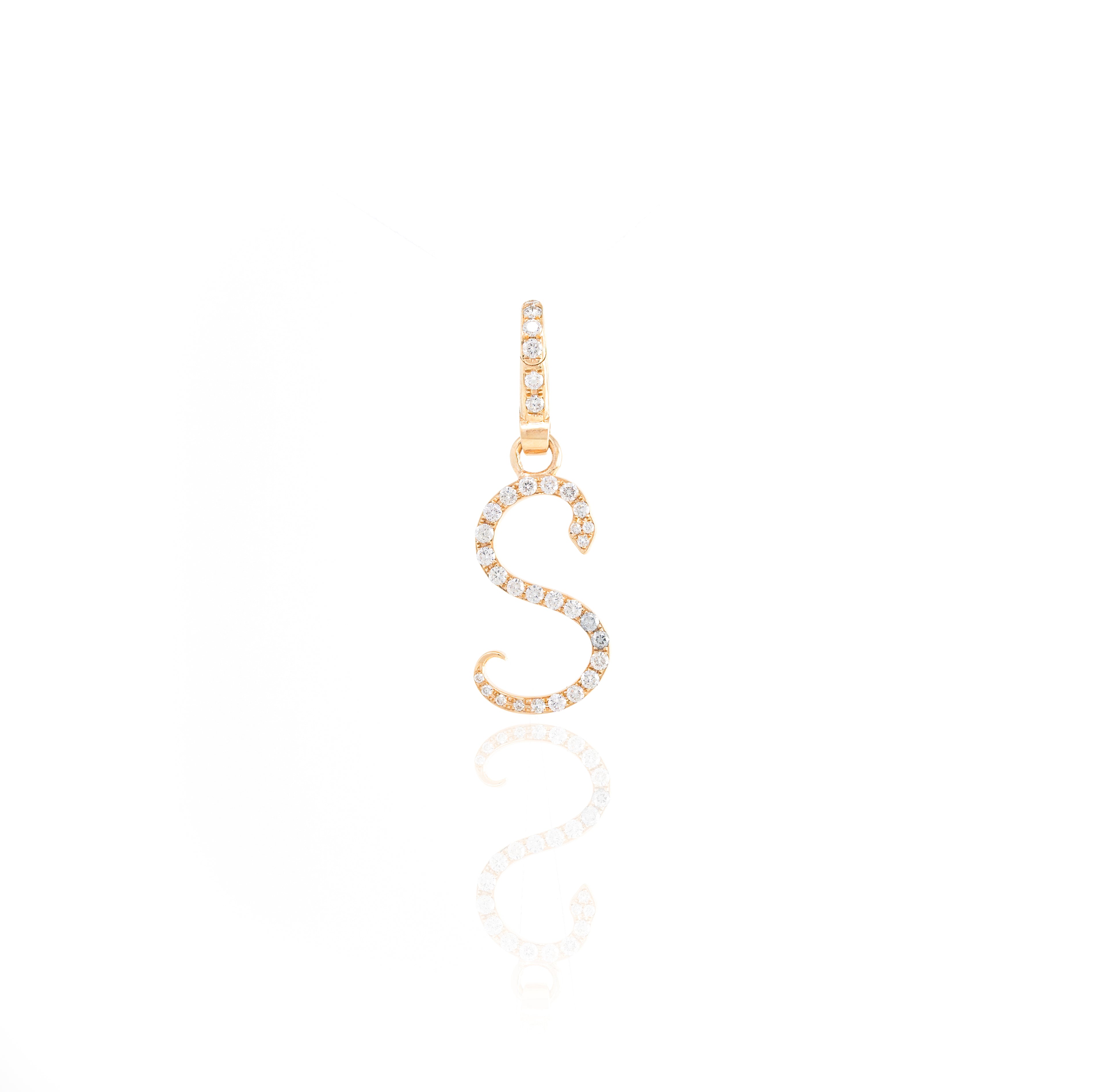 Diamond Snake Initial Charm