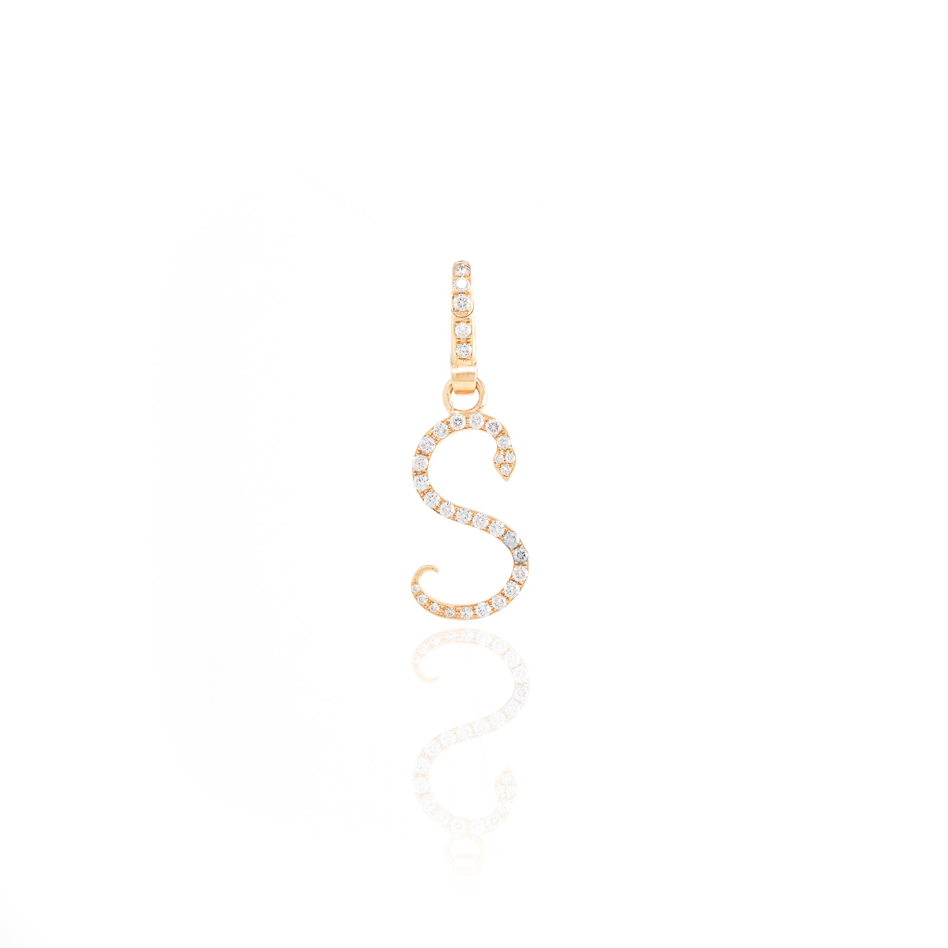 Diamond Snake Initial Charm