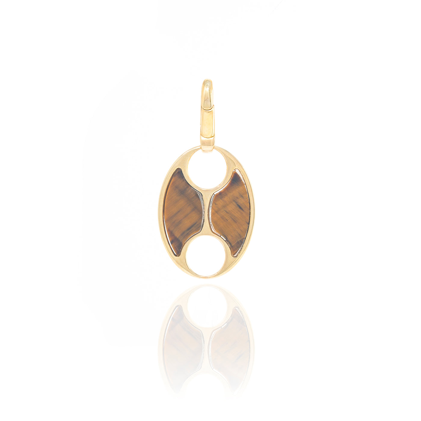 Gold and Carved Stone Mariner Link Charm