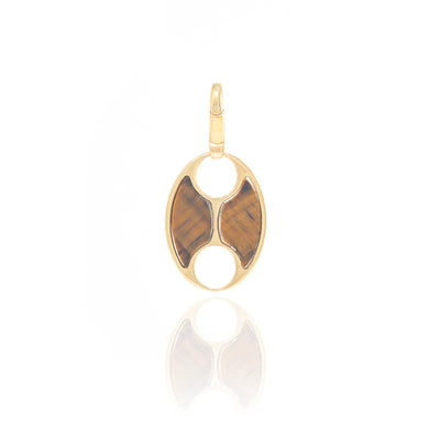 Gold and Carved Stone Mariner Link Charm
