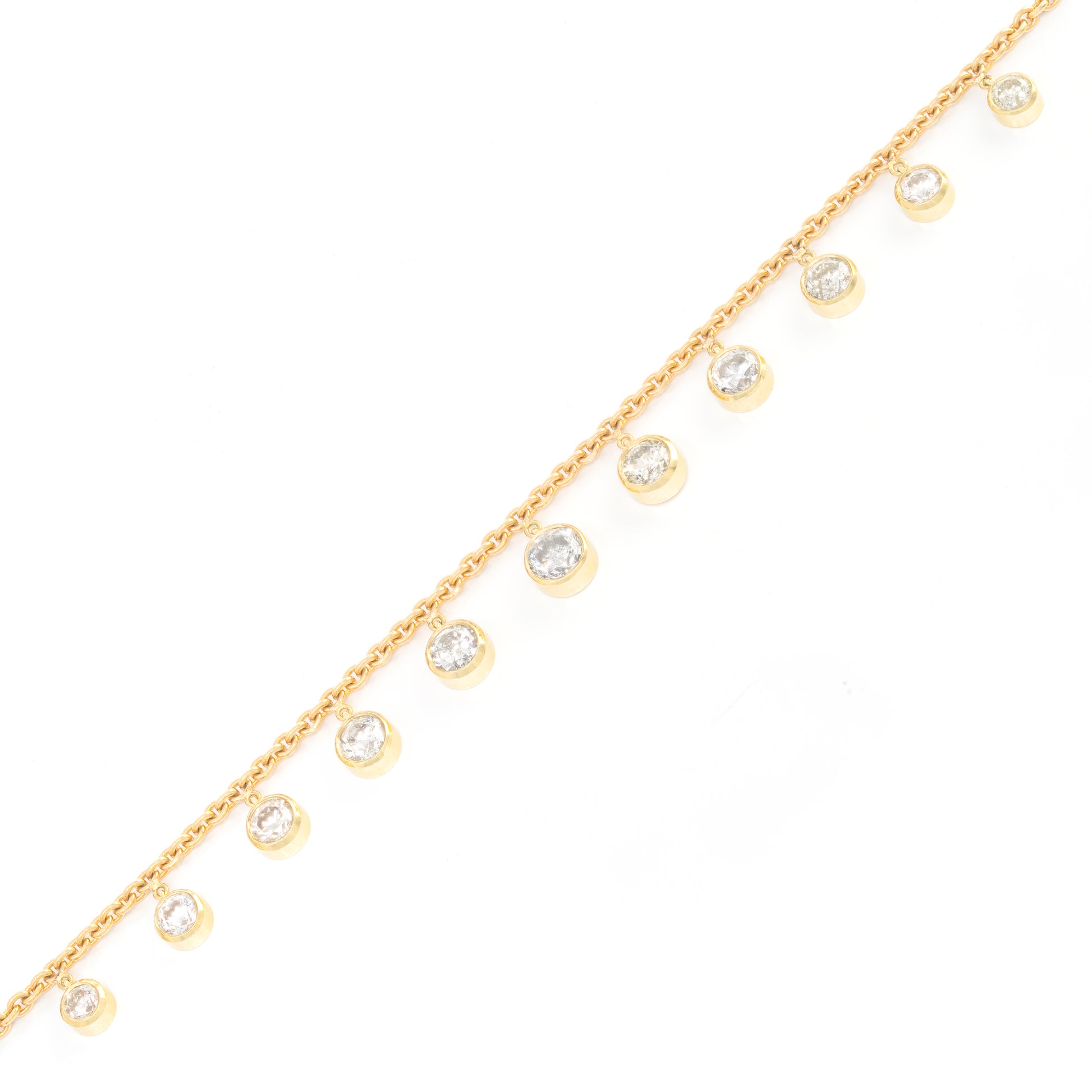 Diamond Rolo Fringe Necklace