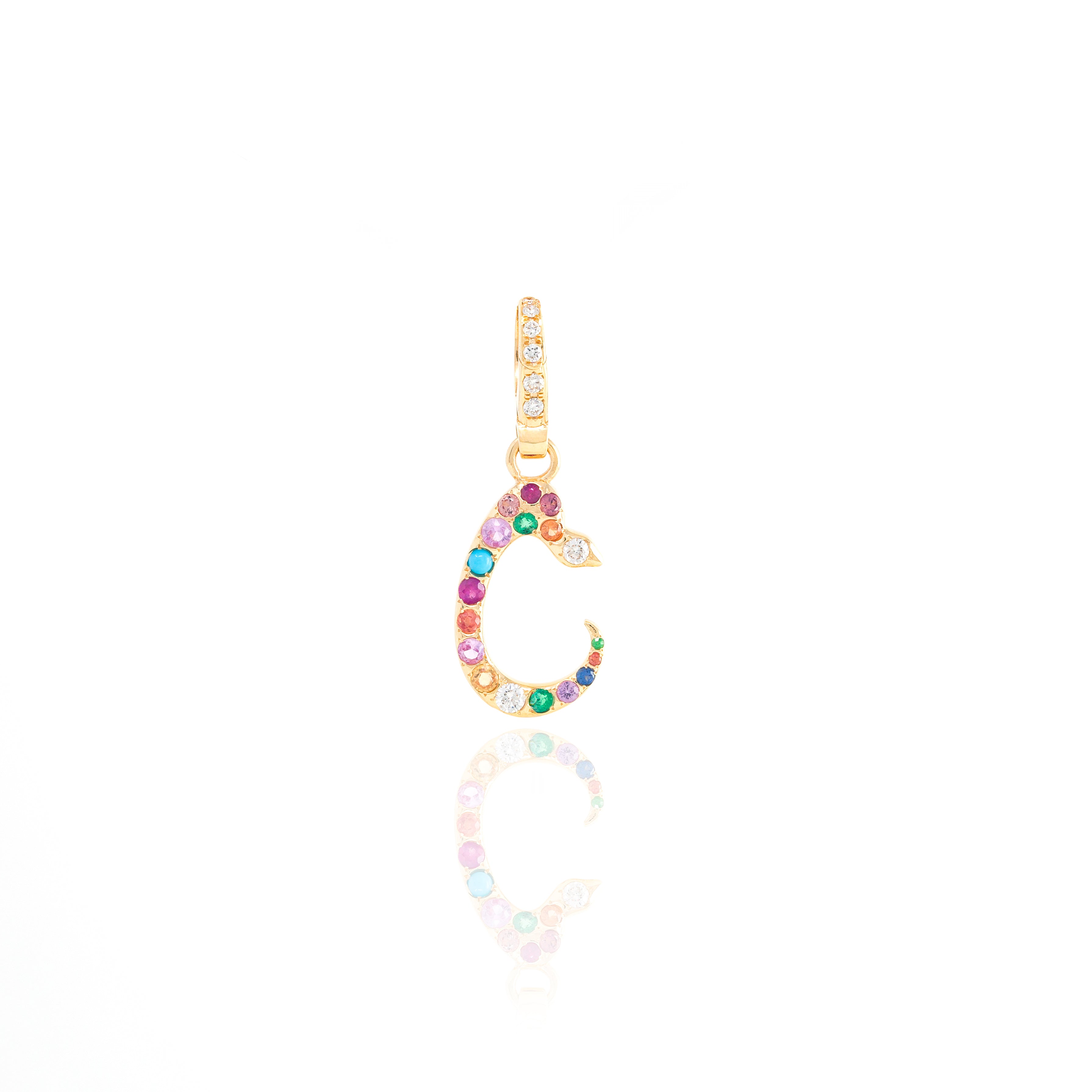Rainbow Snake Initial Charm