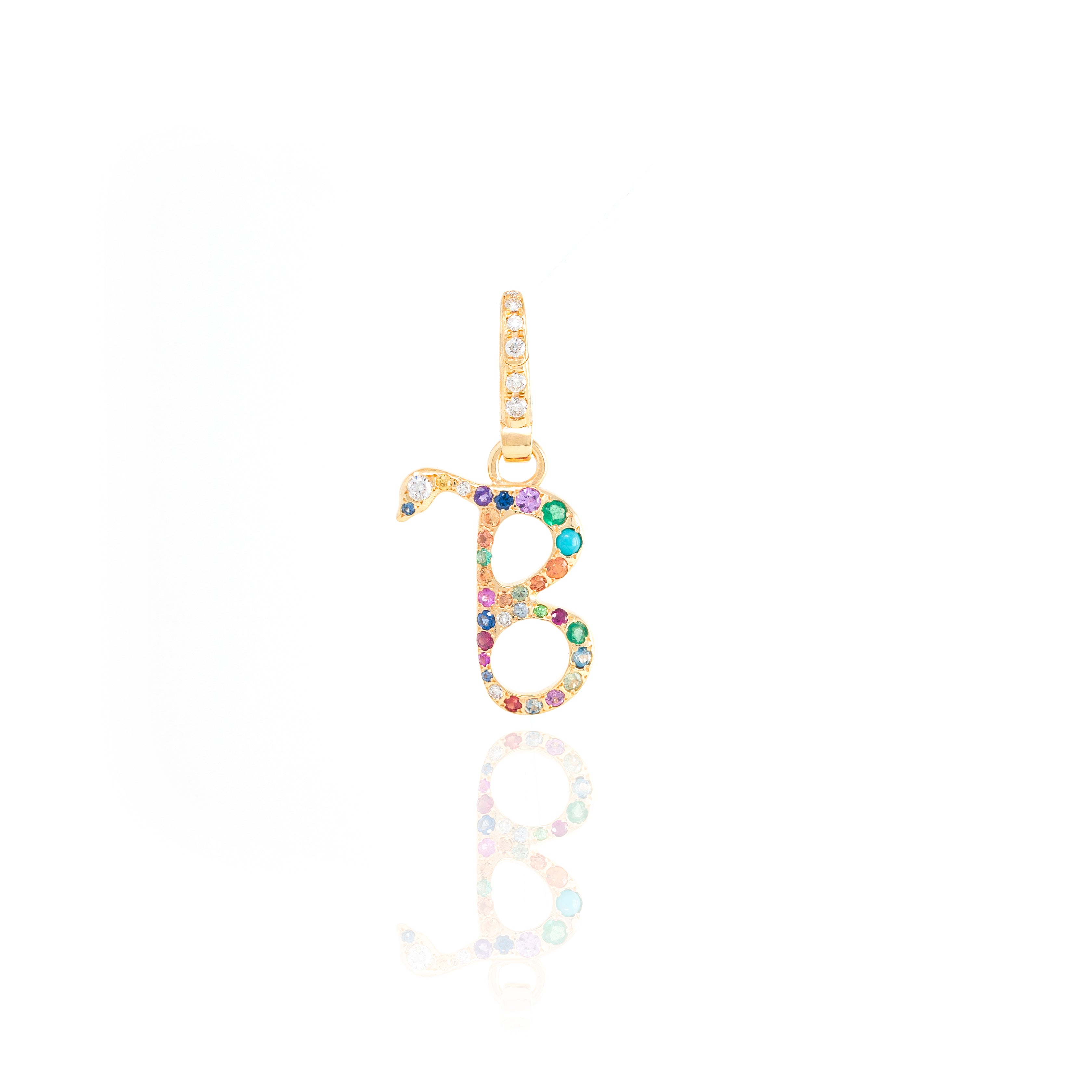 Rainbow Snake Initial Charm