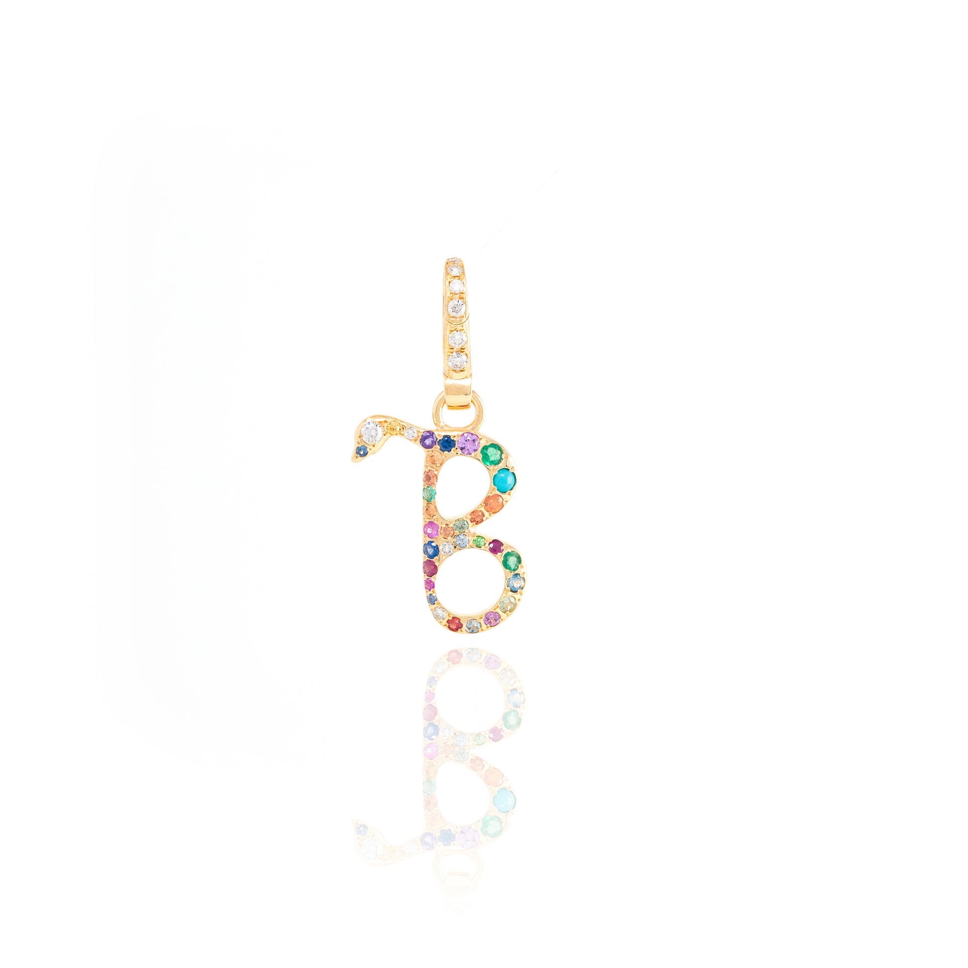 Rainbow Snake Initial Charm