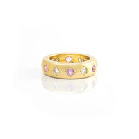 Pink Sapphire and Diamond Gypsy Band