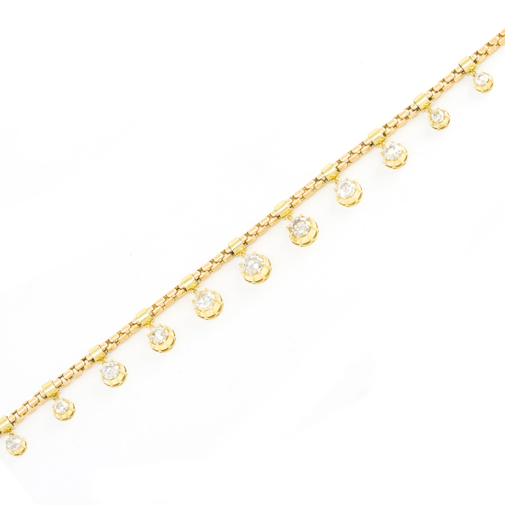 Diamond Box Fringe Necklace