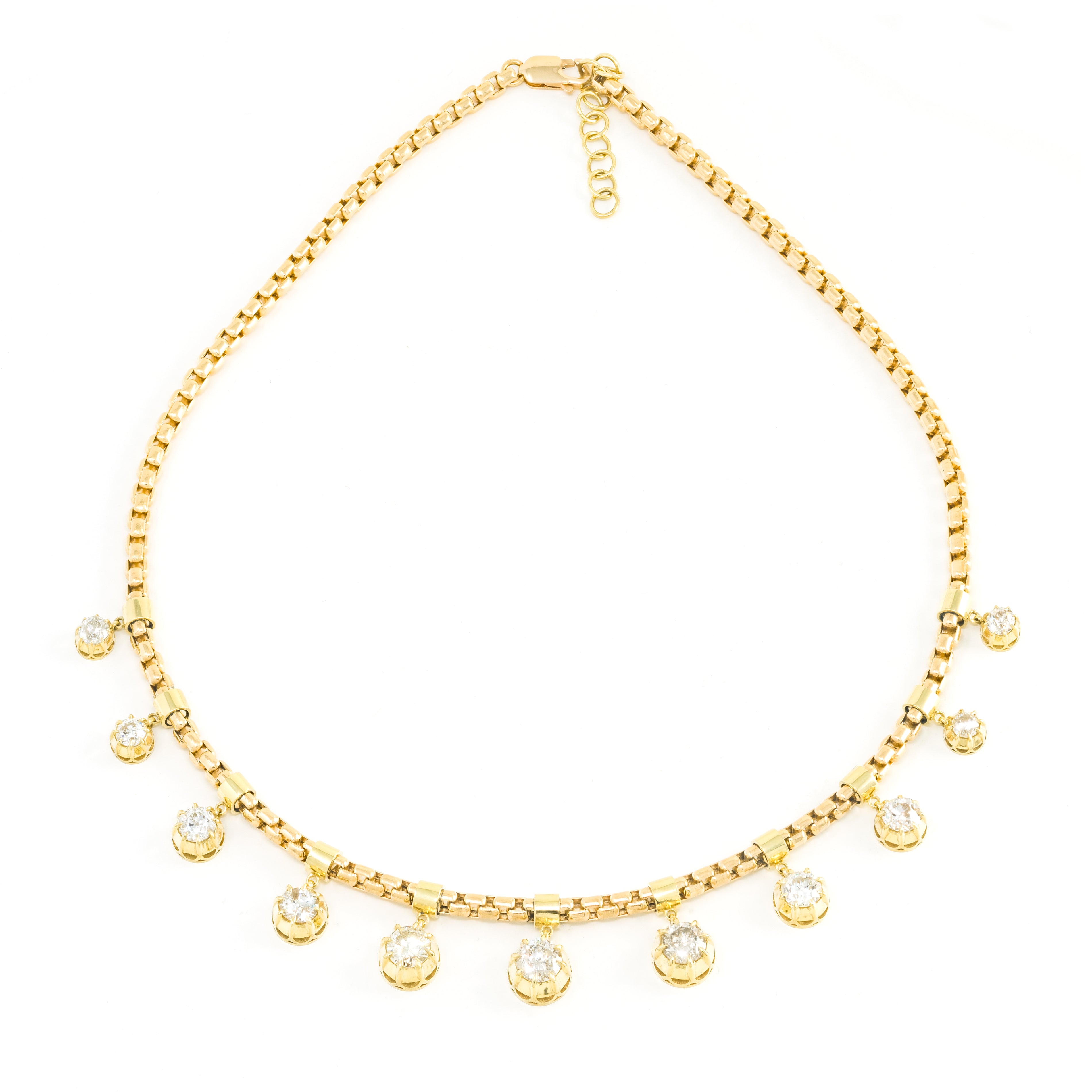 Diamond Box Fringe Necklace