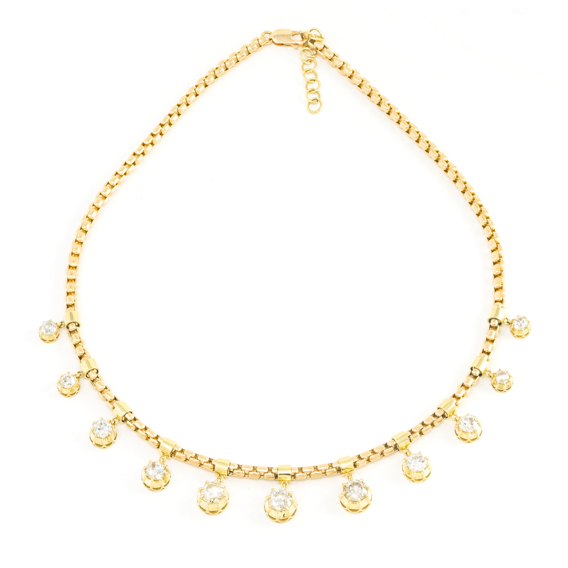 Diamond Box Fringe Necklace