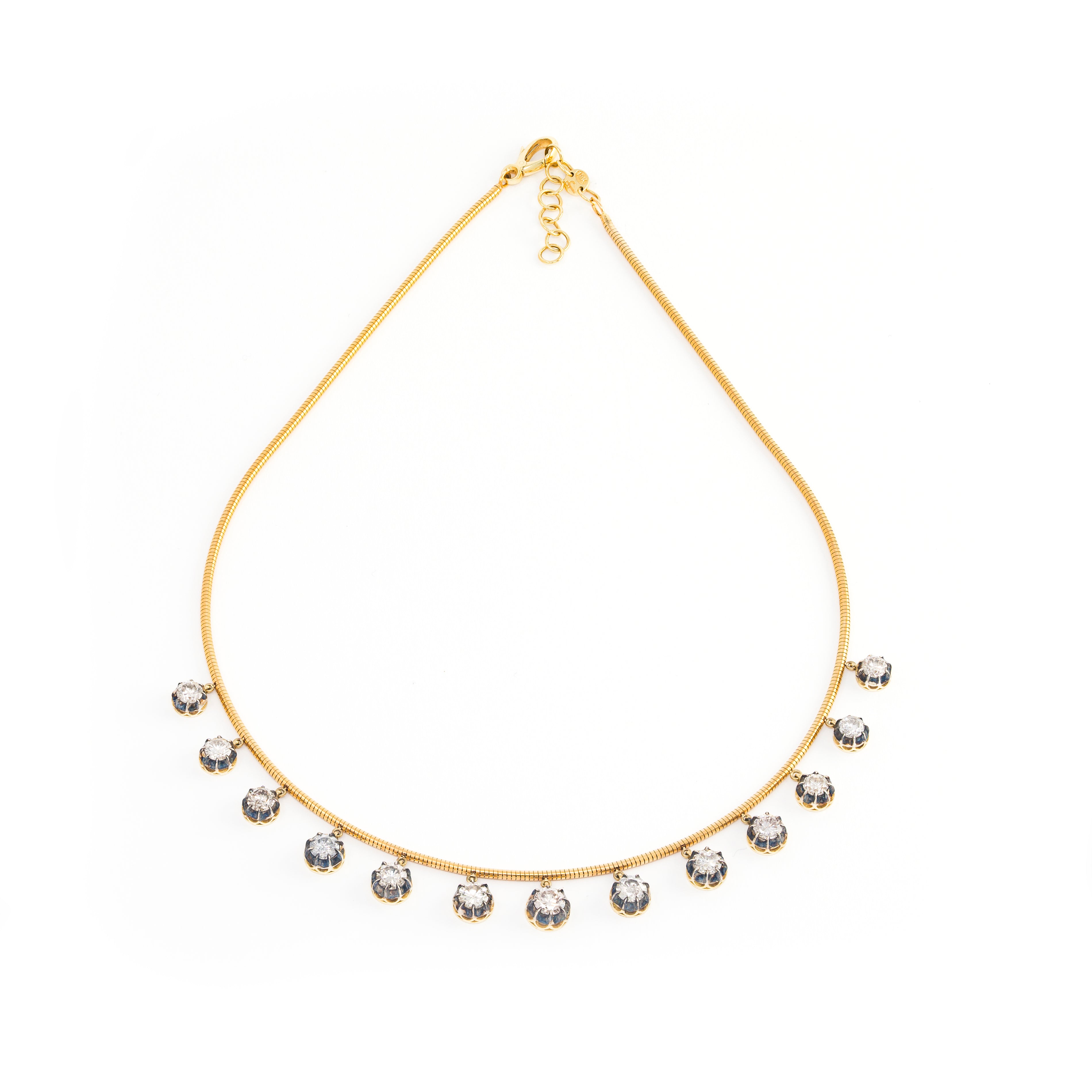 Blackened Diamond Fringe Necklace