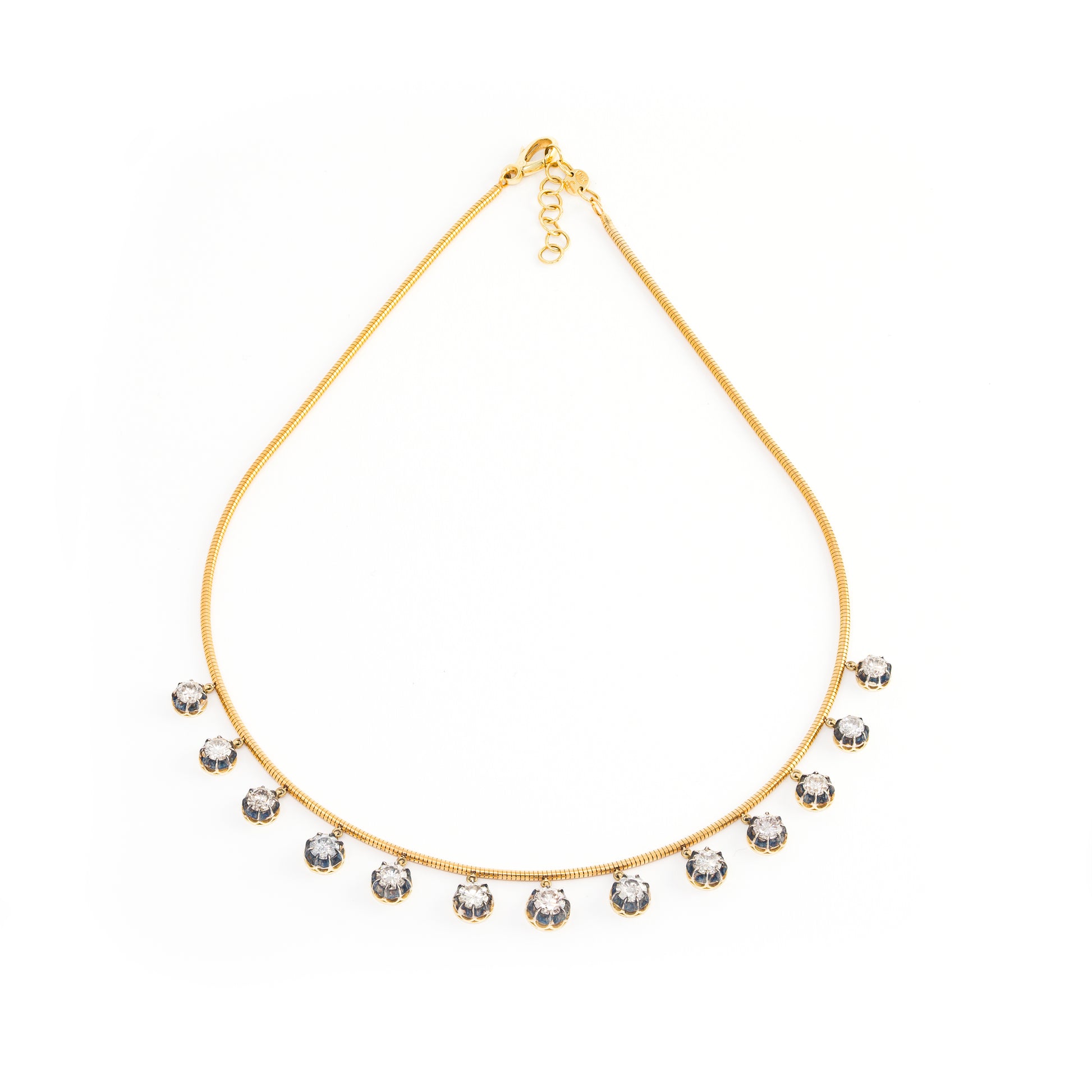 Blackened Diamond Fringe Necklace
