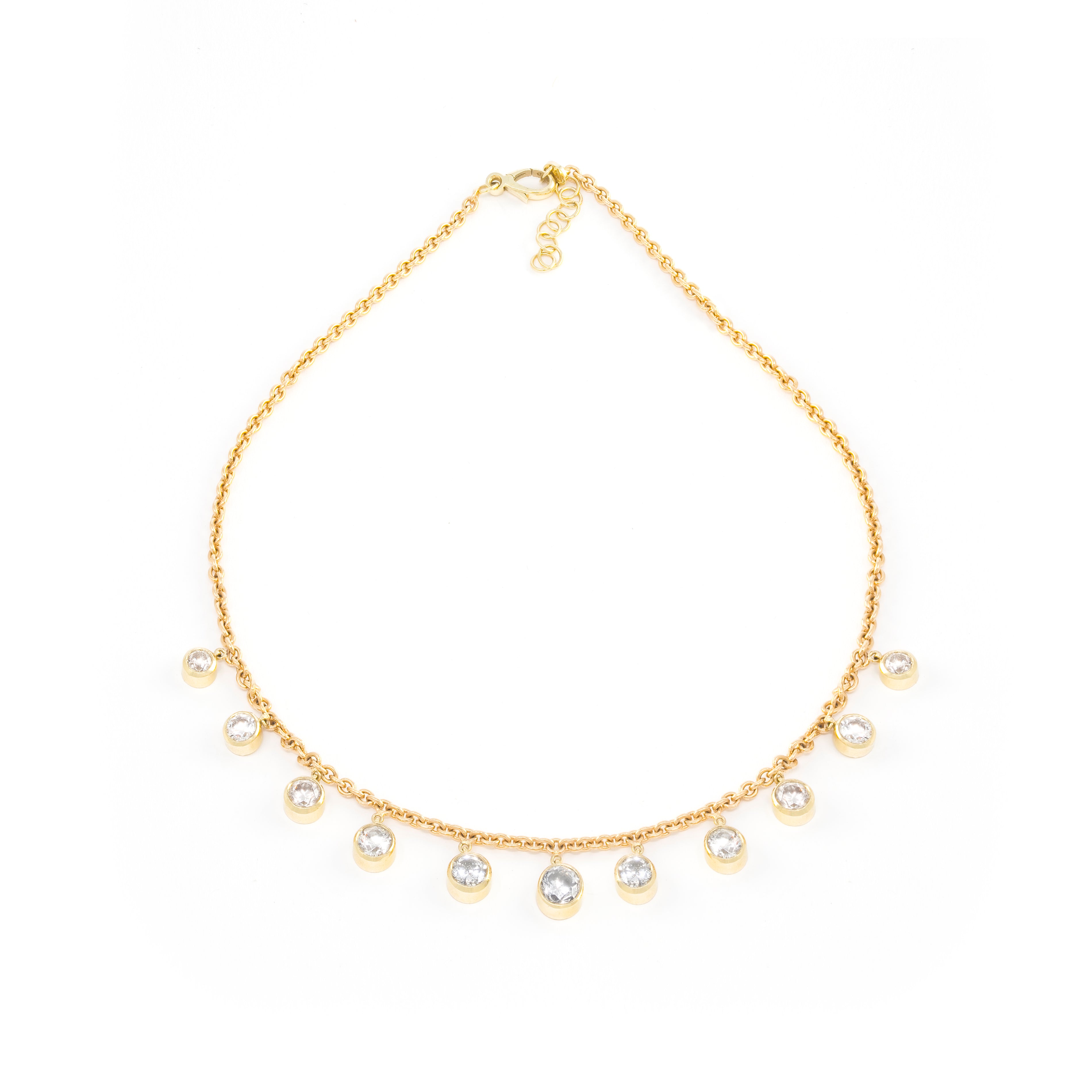 Diamond Rolo Fringe Necklace
