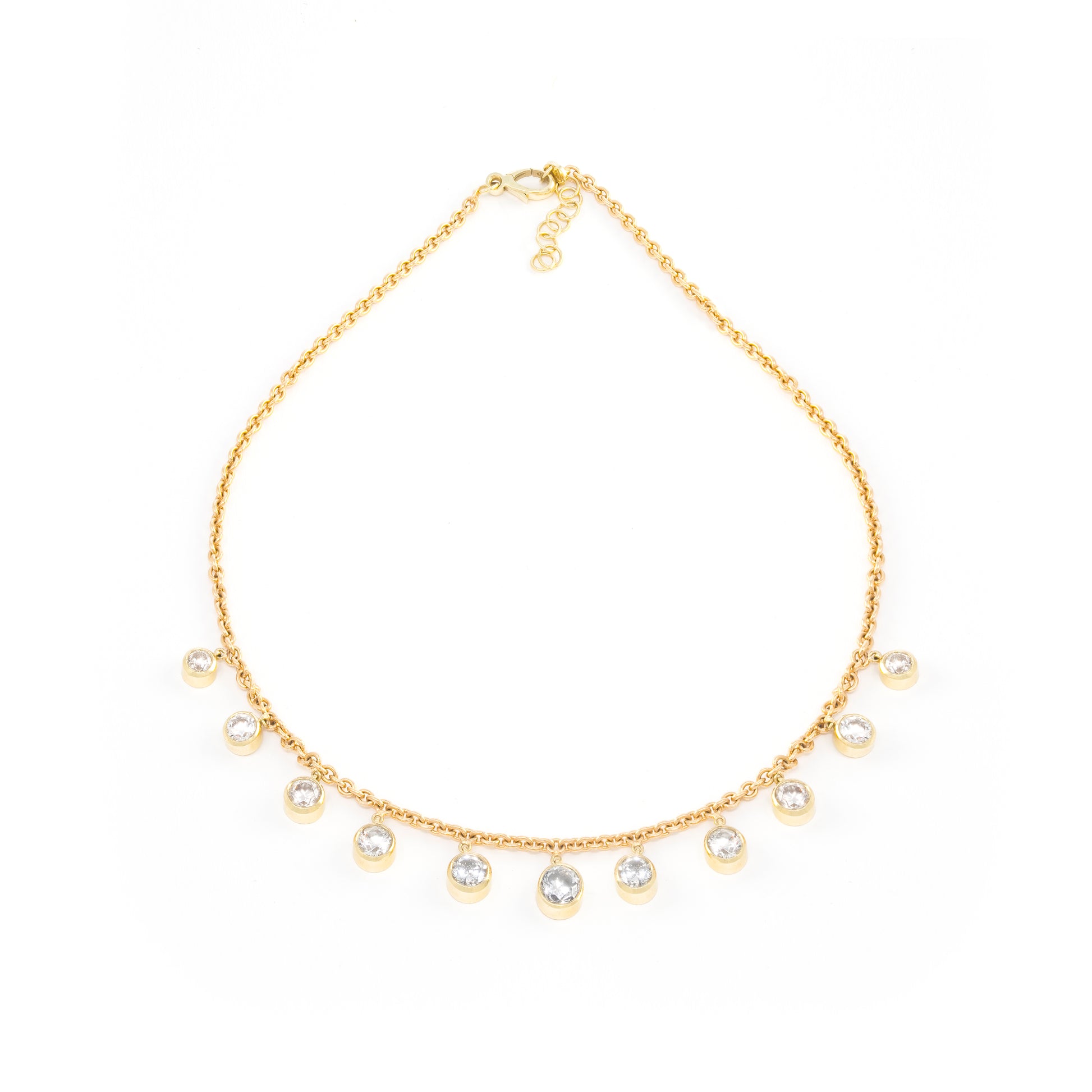 Diamond Rolo Fringe Necklace