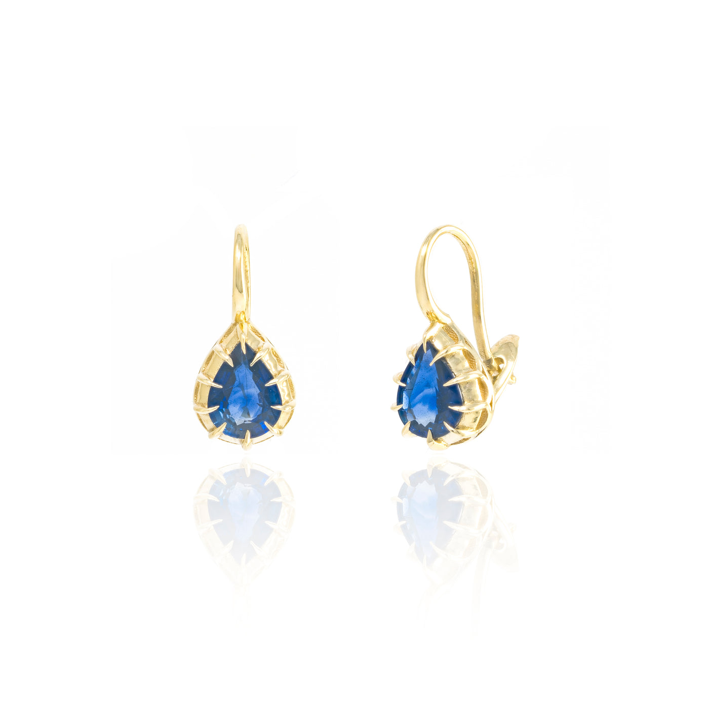 Victorian Blue Sapphire Drop Earrings