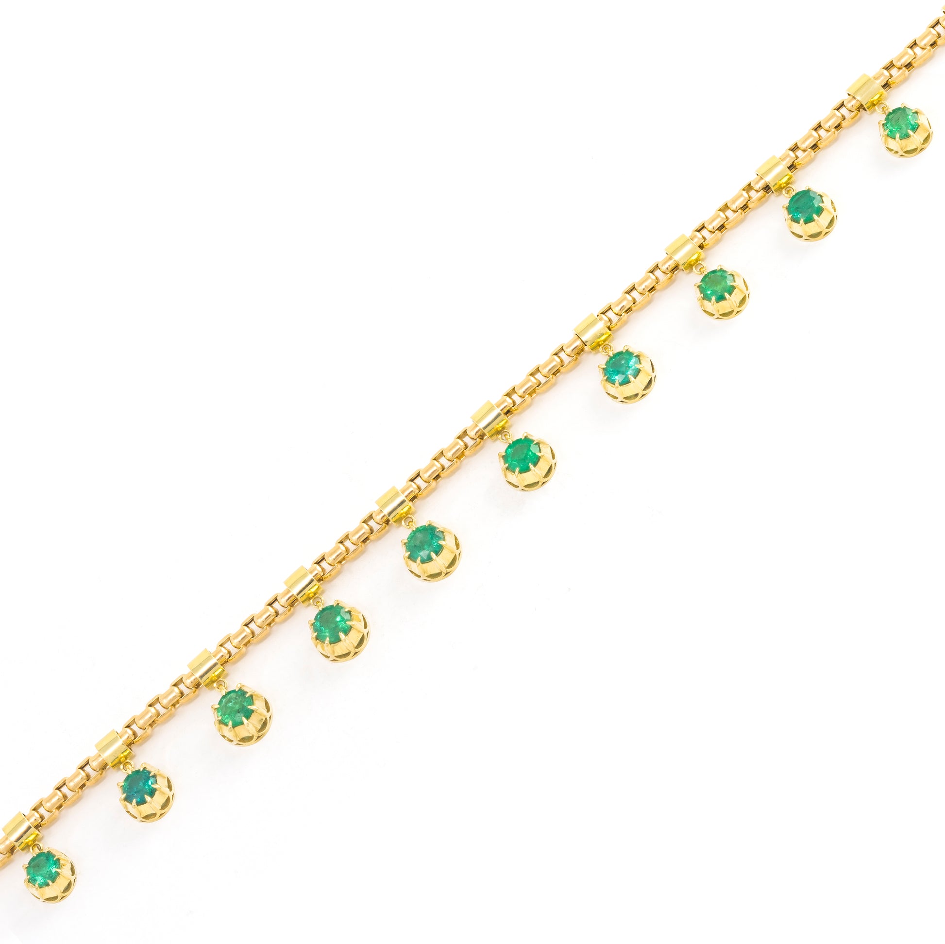 Emerald Box Fringe Necklace