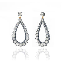 Blackened Diamond Chandelier Hoops