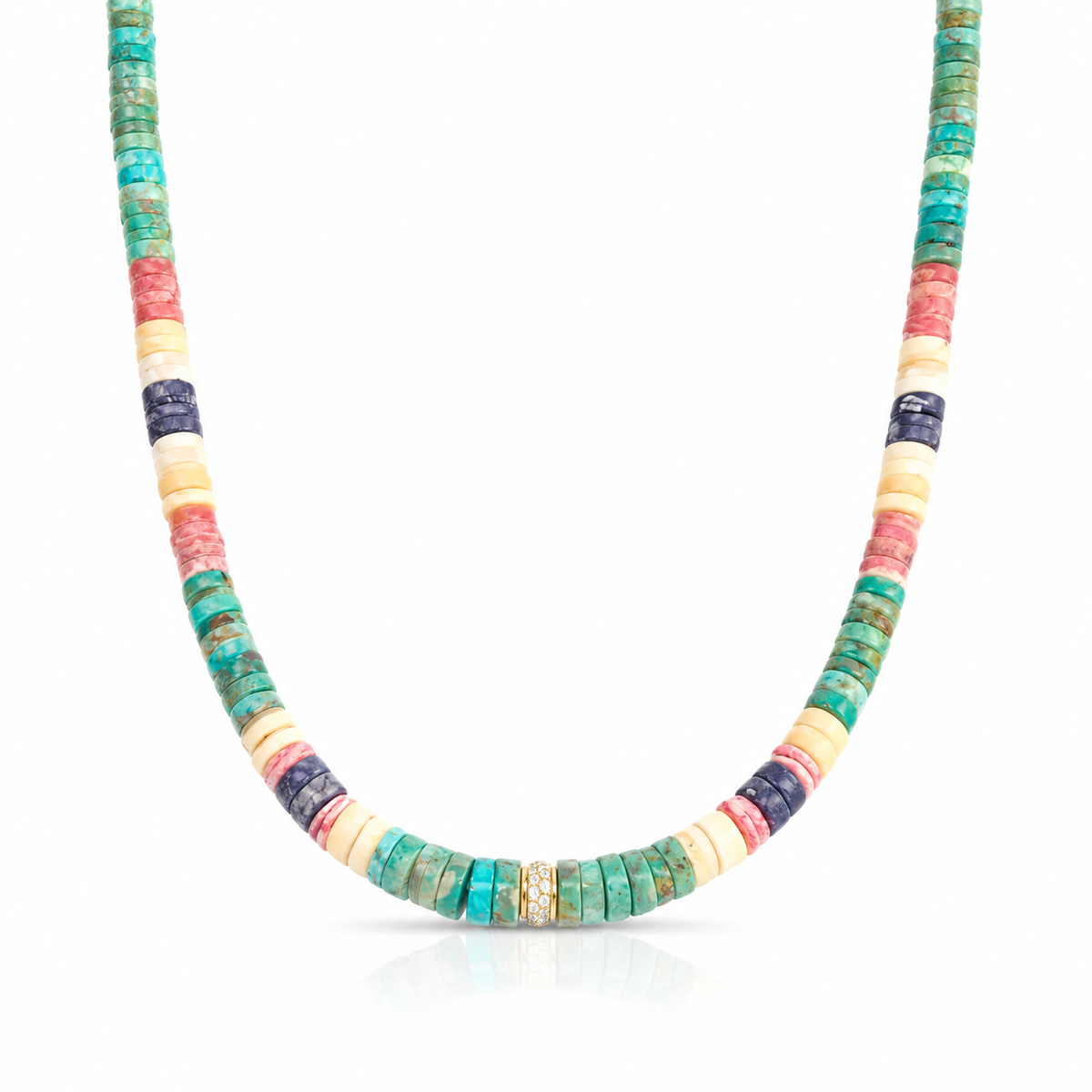 Multicolored Heishi Beaded Necklace