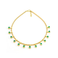 Emerald Box Fringe Necklace