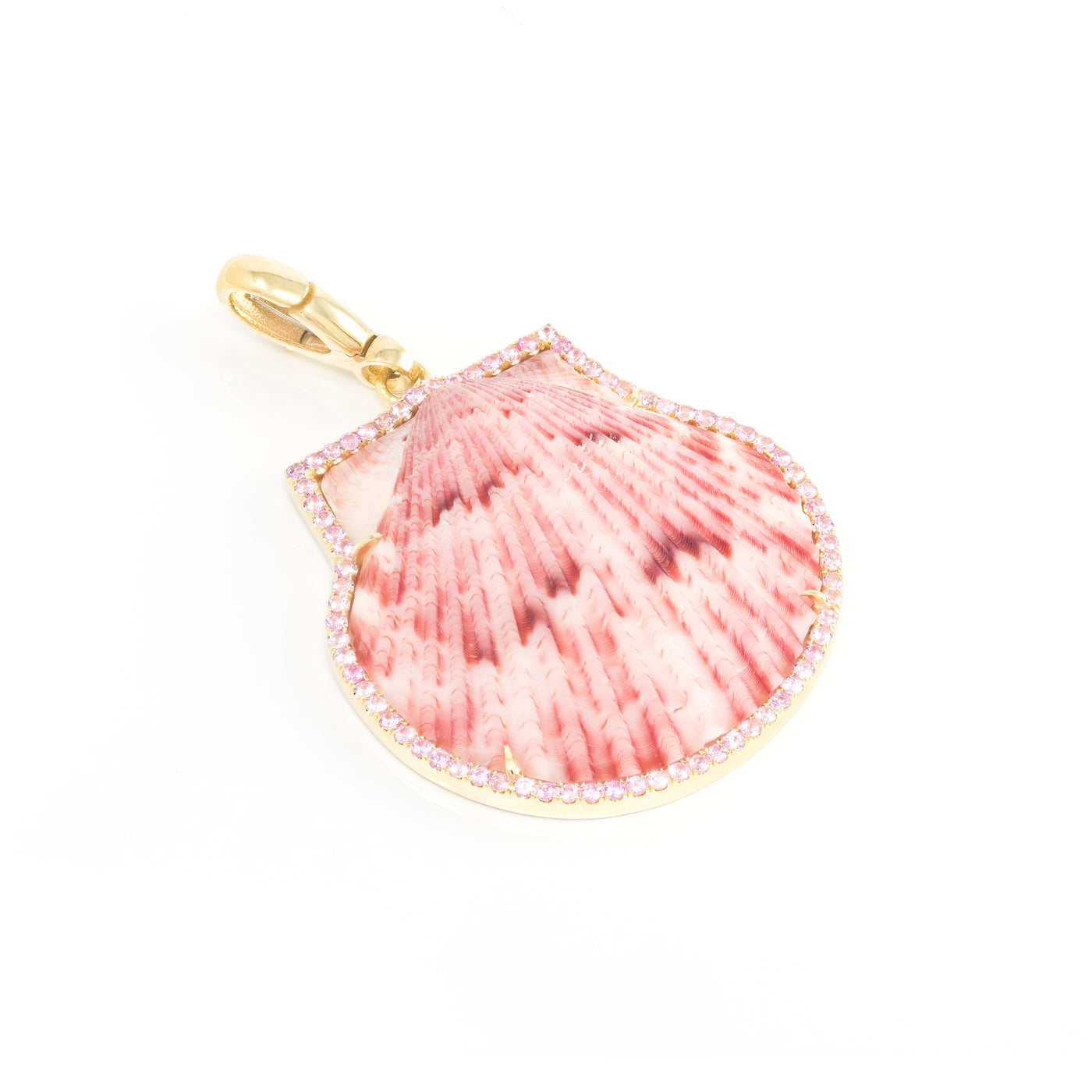 Natural Shell in Pink Sapphire Frame