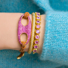 Pave Nautical Link on Leather
