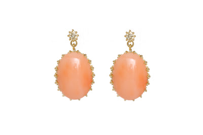 Coral and Diamond Victorian Drop