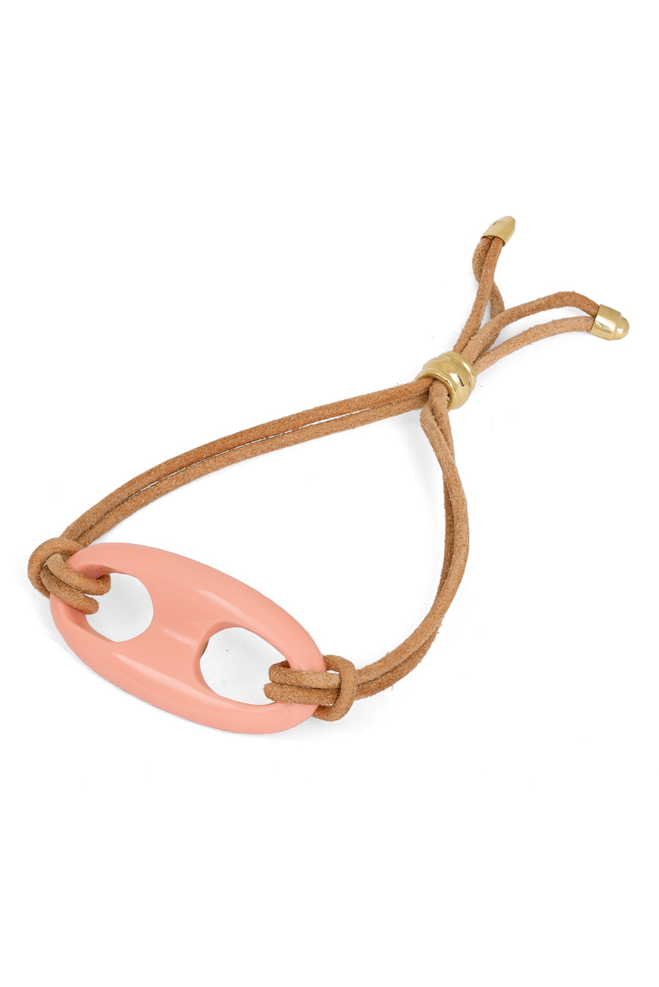 Coral Nautical Link on Leather