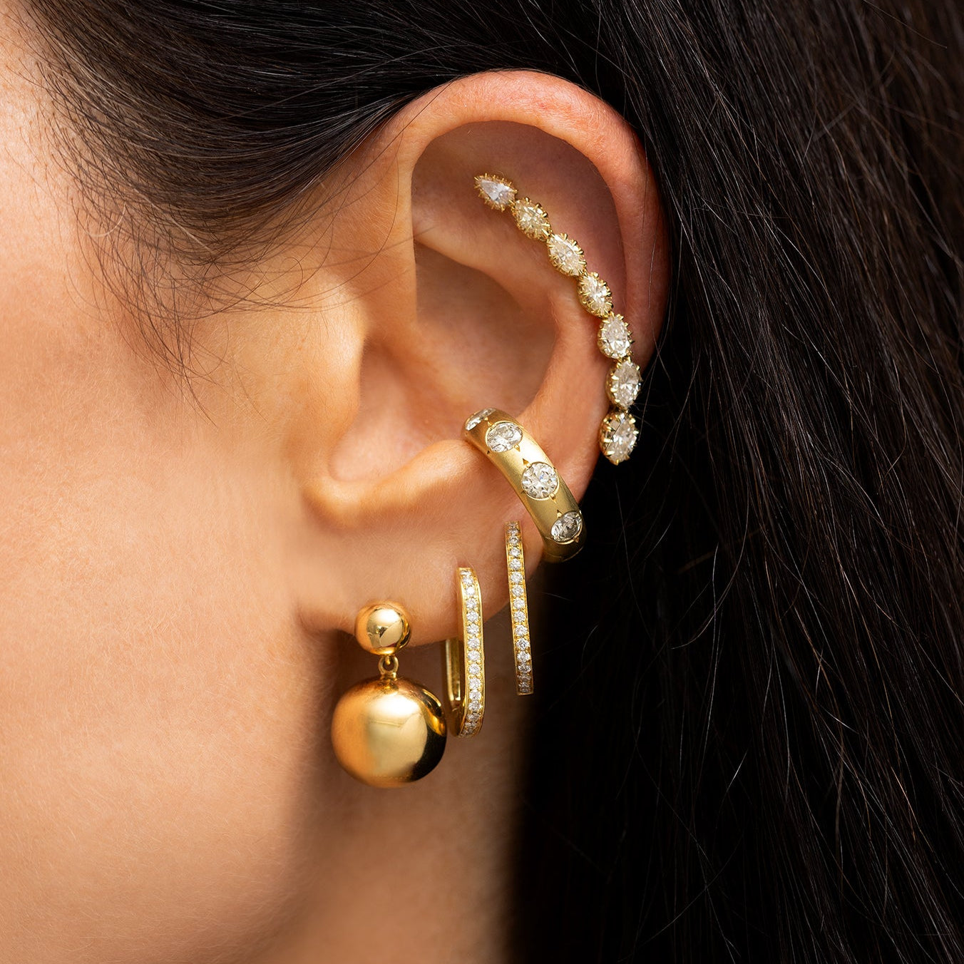 Two Disco Ball Drop Earrings