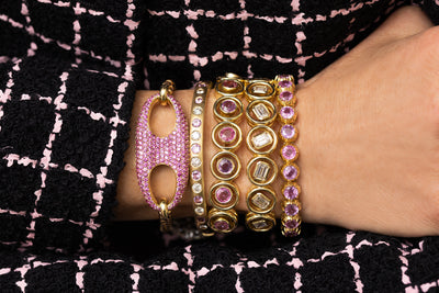 Large Pink Sapphire Nautical Link on Chain