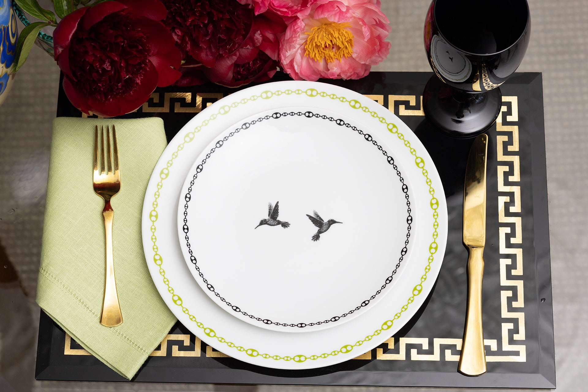 Black Dessert Plate, Set of 2