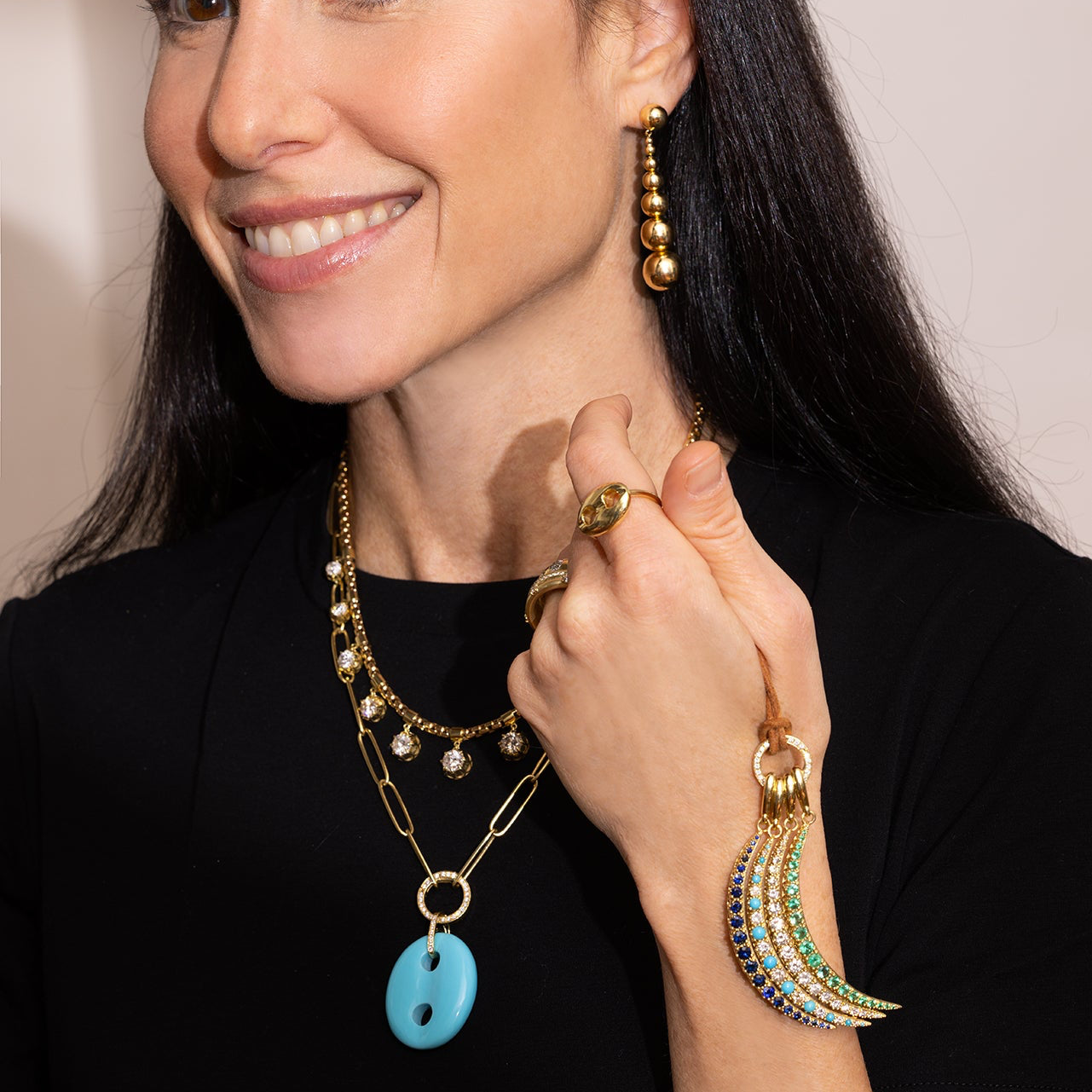 Diamond Box Fringe Necklace