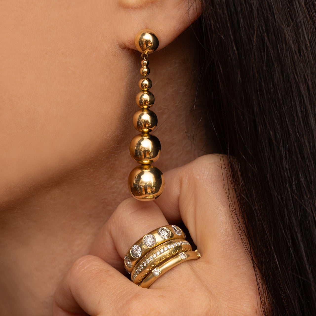 Eight Disco Ball Drop Earrings