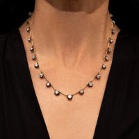 Blackened Diamond Bar Necklace