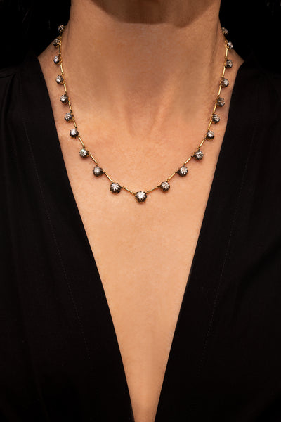 Blackened Diamond Bar Necklace