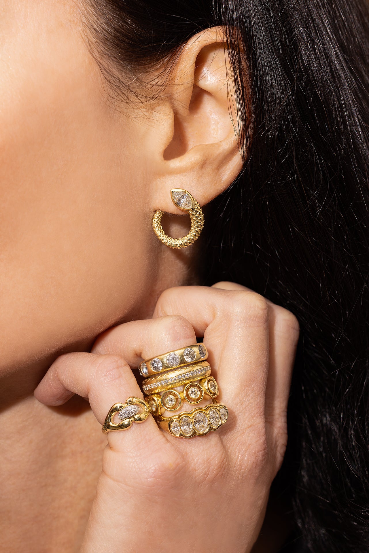 Twisted Snake Hoops