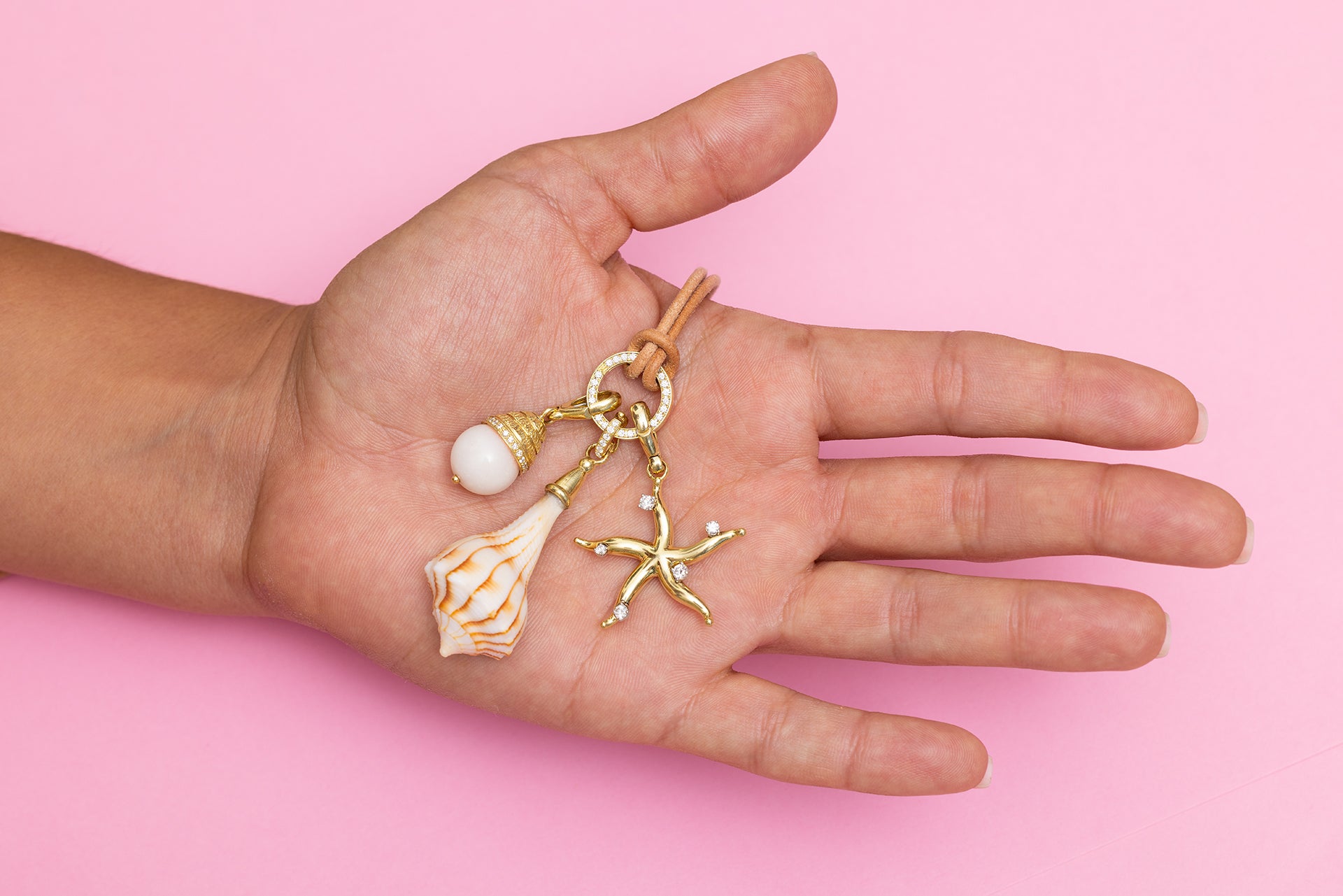 Shell with Gold Cap Charm