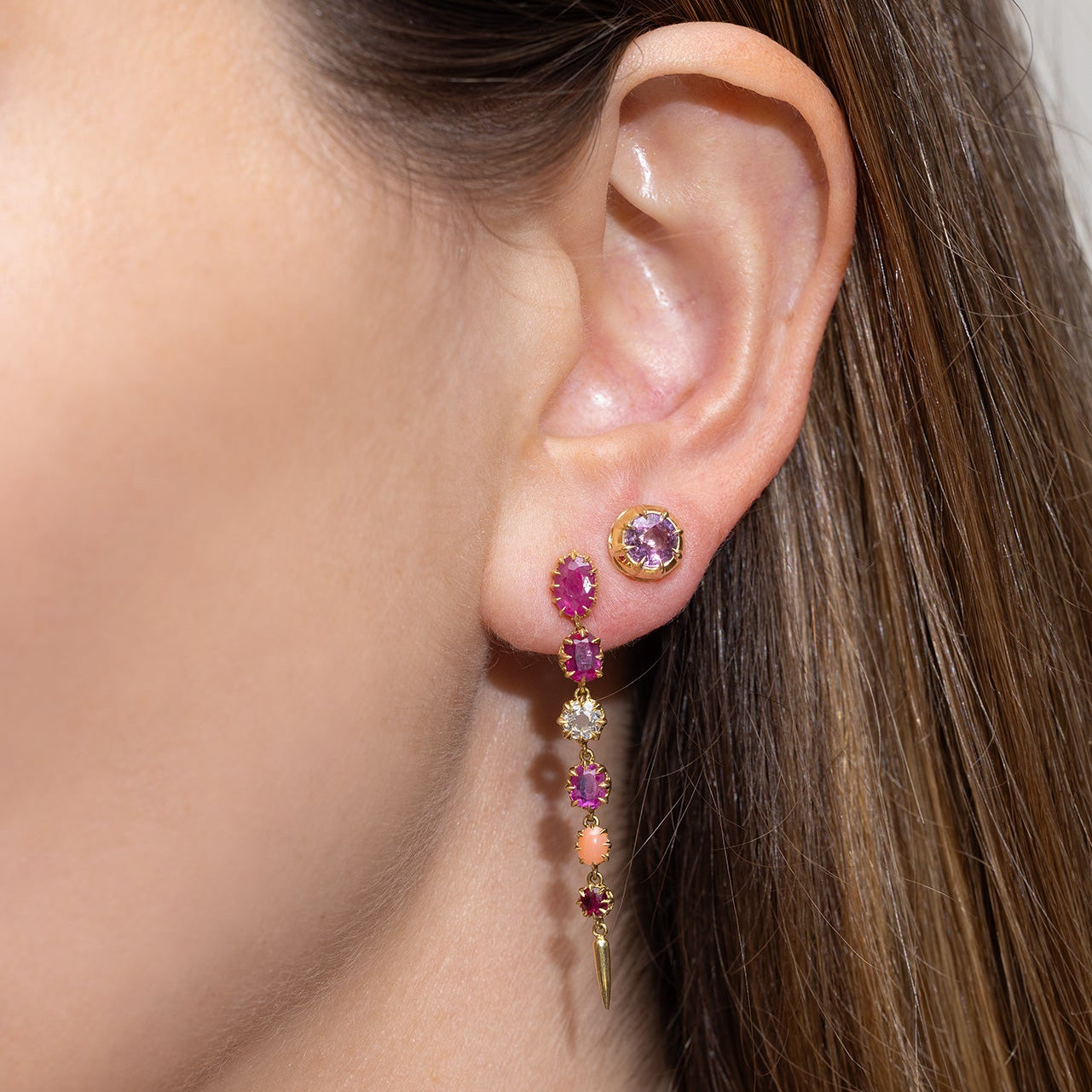 Pink Sapphire Studs