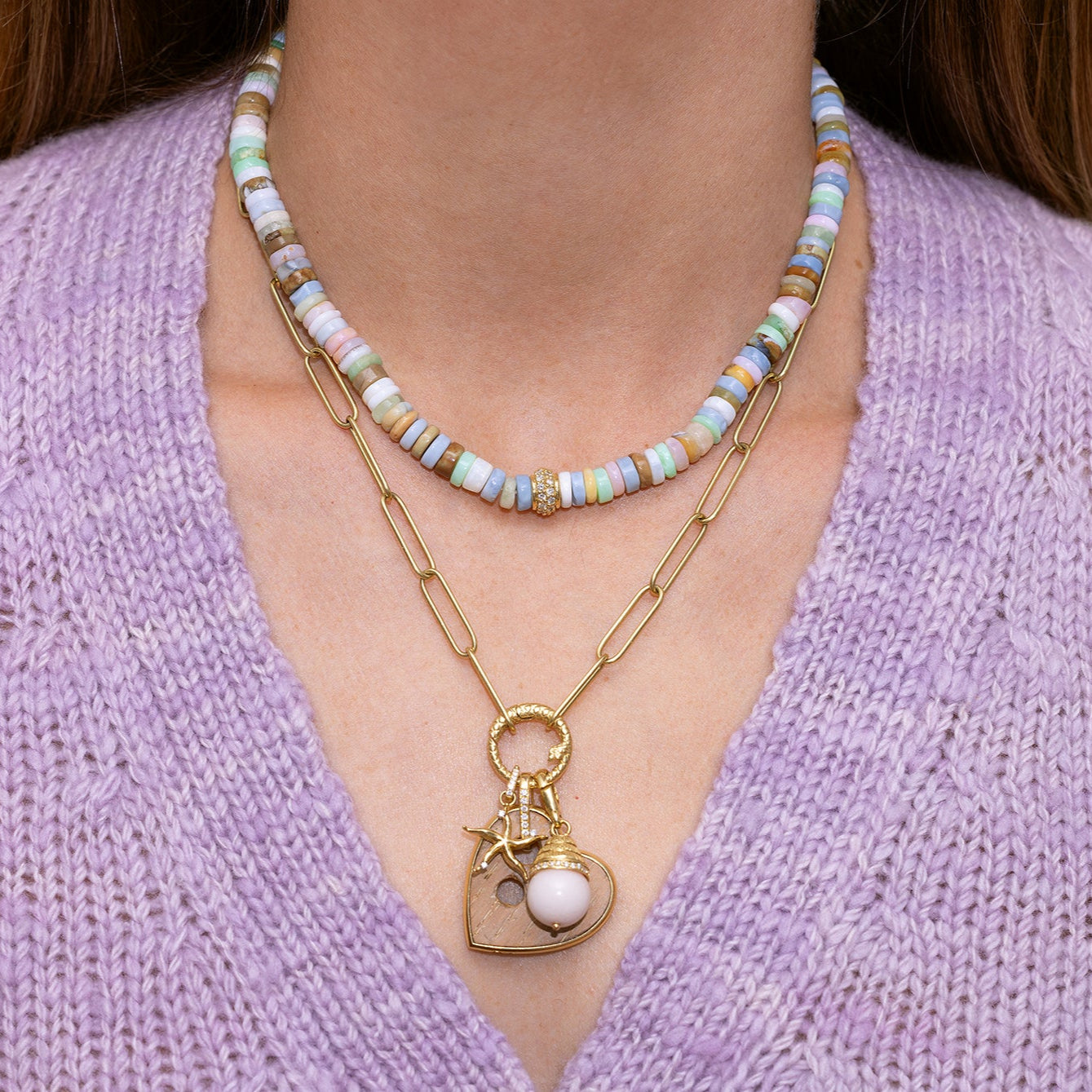 Pastel Heishi Beaded Necklace