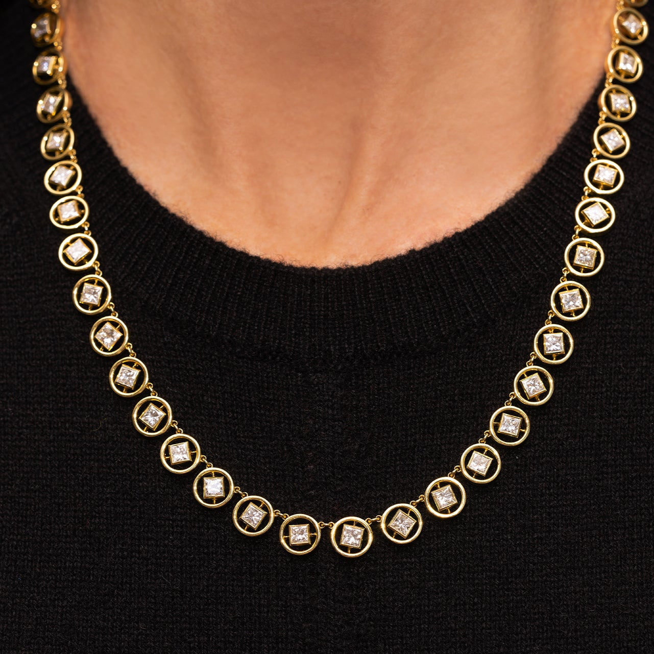 Princess Cut Shadow Necklace
