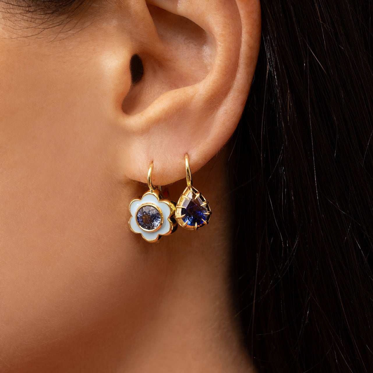 Enamel Flower Earrings