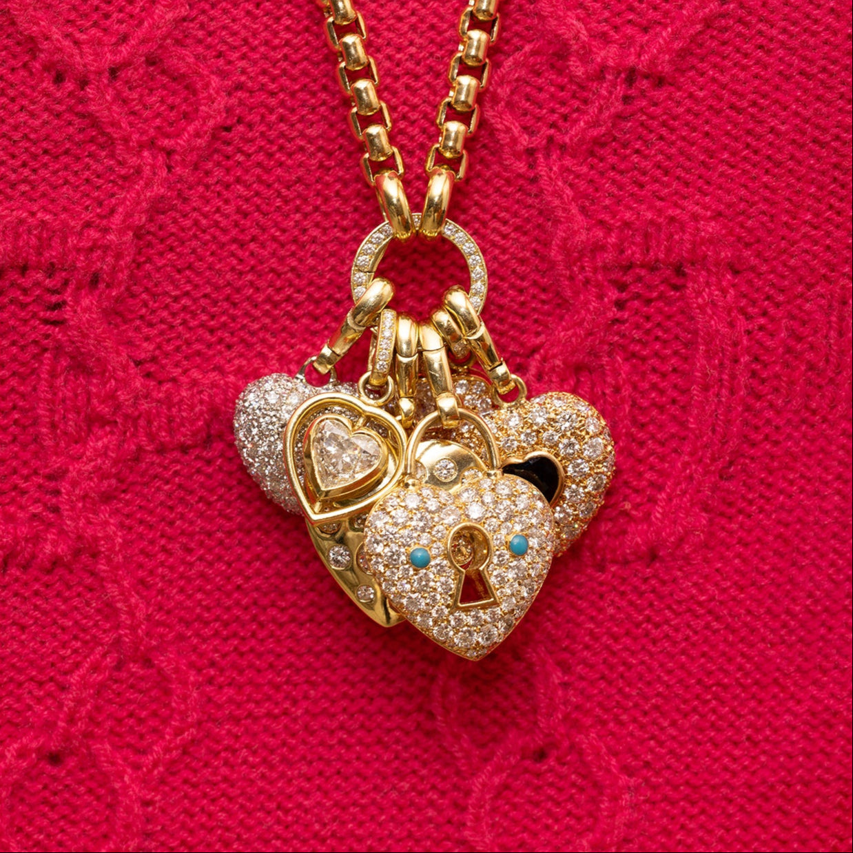 Diamond Shadow Heart Charm